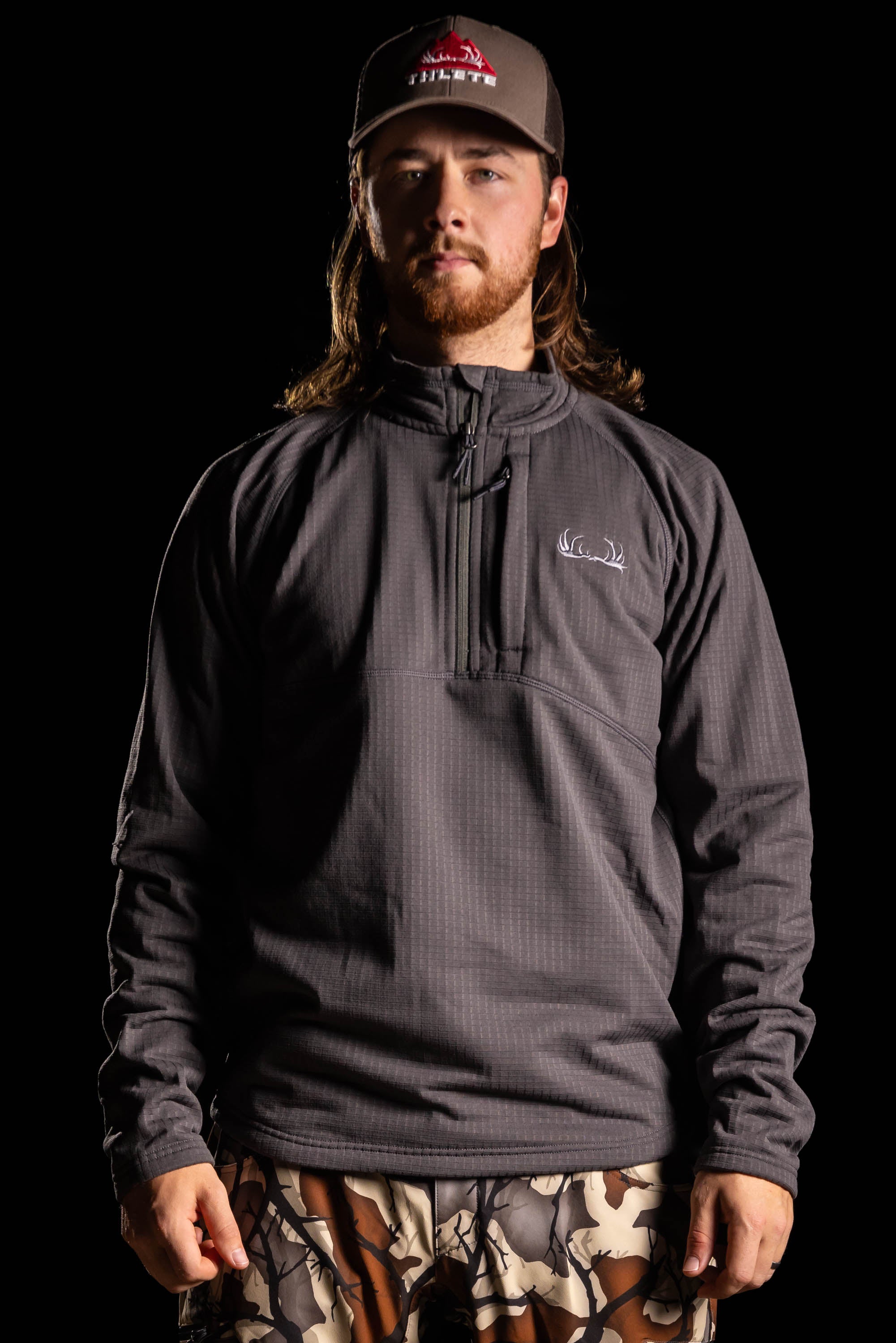 Grid Fleece 1/4 Zip Pullover